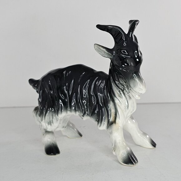 Vintage Goebel Cortendorf Ceramic Black White Goat Figurine Germany #12081 *CHIP - Picture 2 of 9